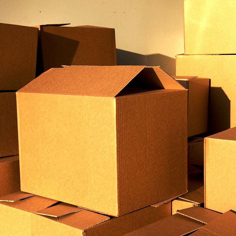 Stacked corrugated cartons