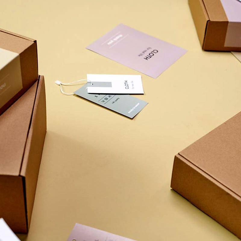 Kraft mono cartons with printed labels