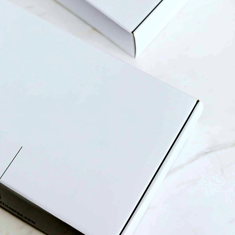 White rigid presentation boxes