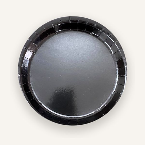 Black paper plate