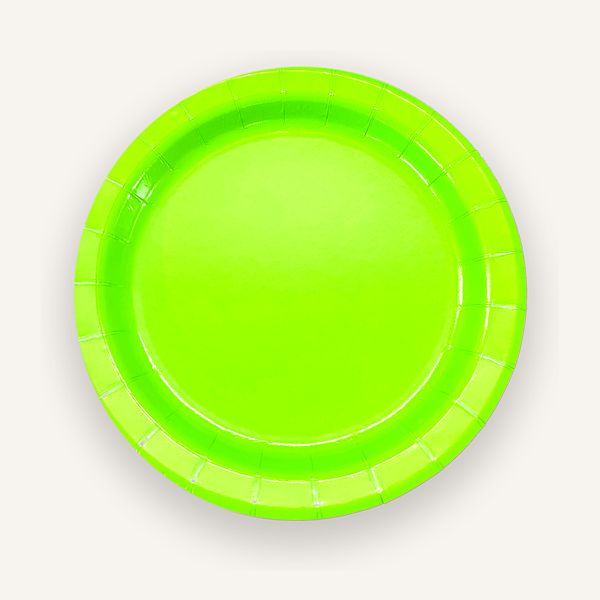 Lime green paper plate