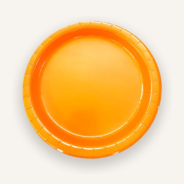 Orange paper plate