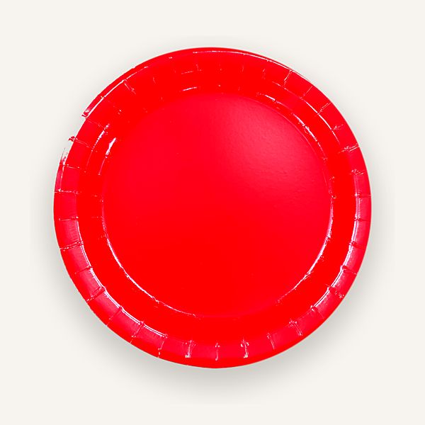 Red paper plate
